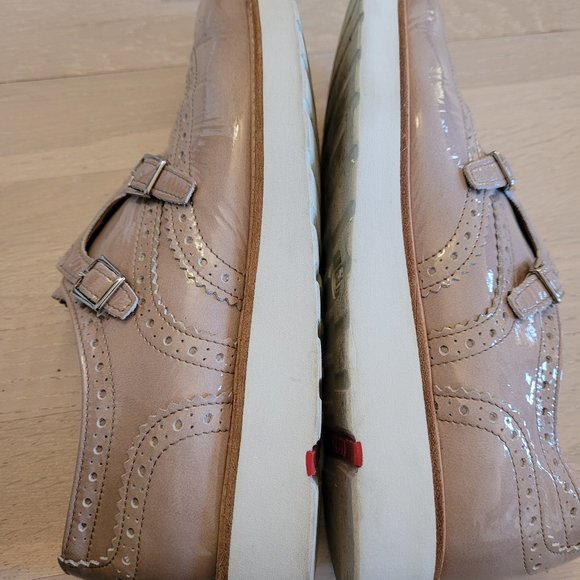 Lloyd Brogue Double Monk Beige Patent Leather Women Shoes SIze 07 but fits 08 - Picture 8 of 14